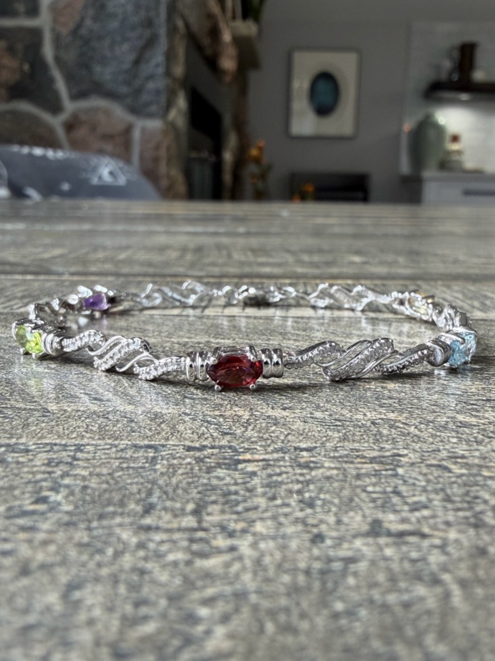 Prime Art & Jewel (PAJ) Sterling Silver and Semi Precious Stone Bracelet